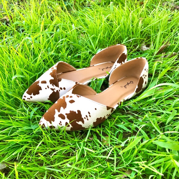 ⚡FINAL PRICE! Brown Cow Print D'Orsay Flats - Picture 3 of 14